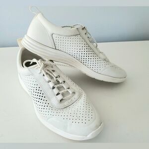 Cole Haan White Perforated Leather Sneakers